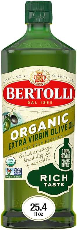 Bertolli Organic Extra Virgin Olive Oil, Rich Taste, First Cold Pressed, Contains Polyphenols, 25.4 fl oz - Image 1