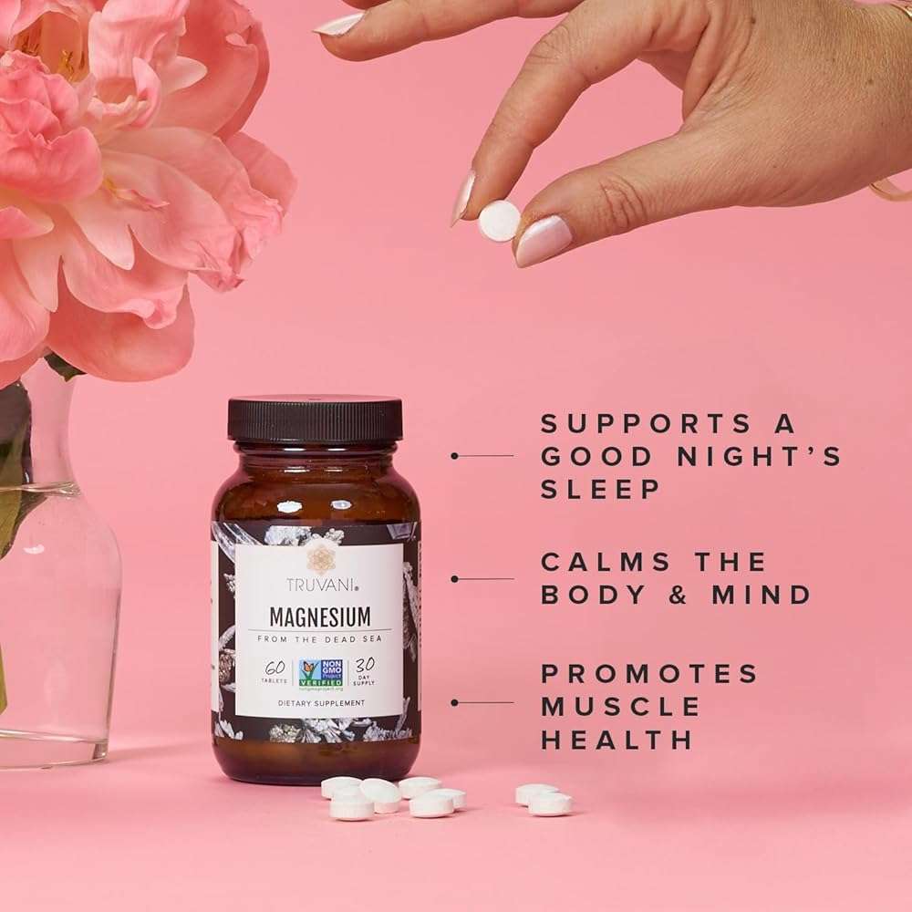Truvani Magnesium 400mg Oxide Tablets | 60 Tablets | Supports Calm and Sleep, Healthy Bones, Muscle Health, Digestive Health | Non-GMO, Vegan Pills - Image 3