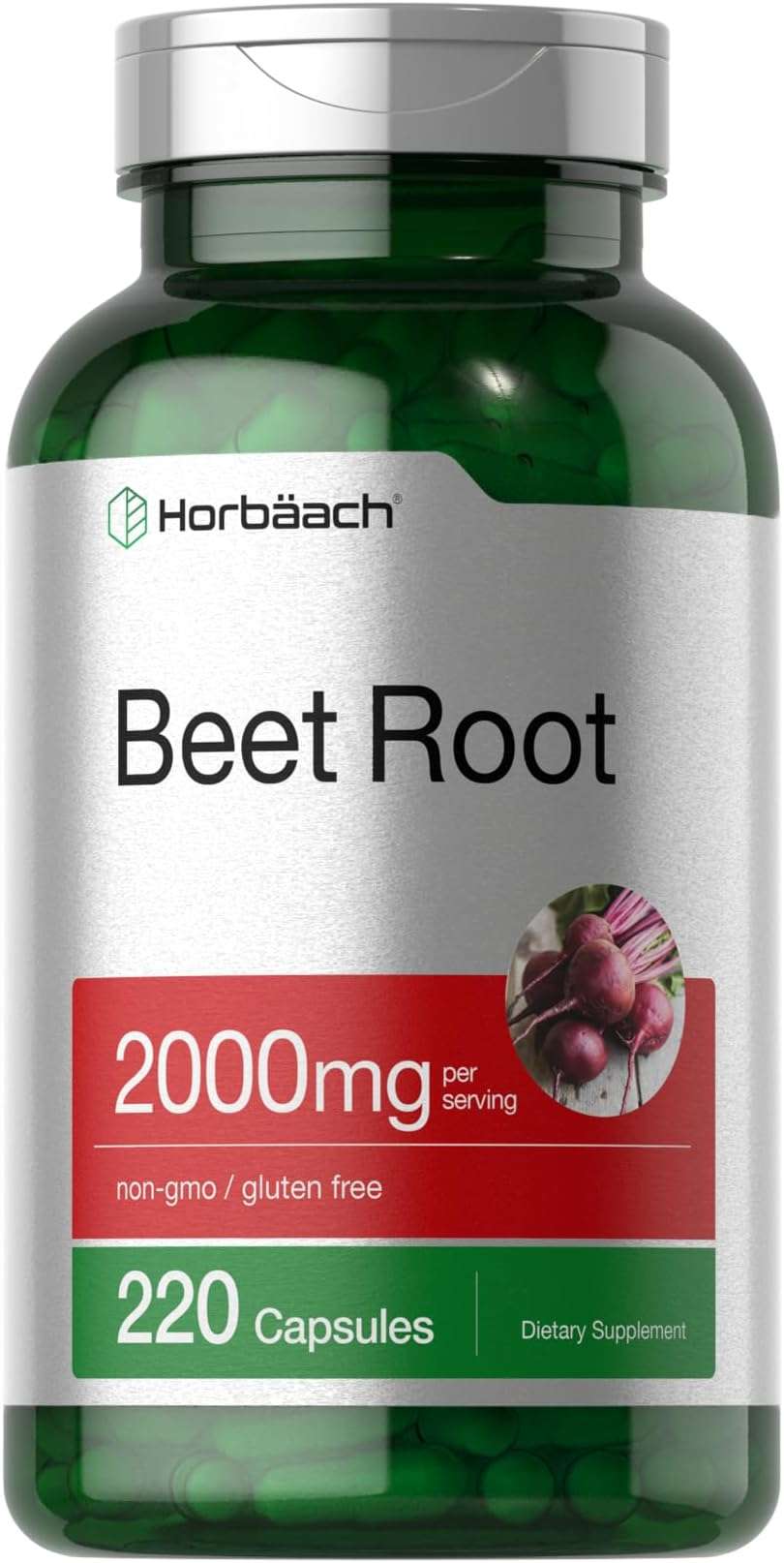 Horbäach Beet Root Powder Capsules | 220 Pills | Herbal Extract | Non-GMO, Gluten Free Supplement - Image 1