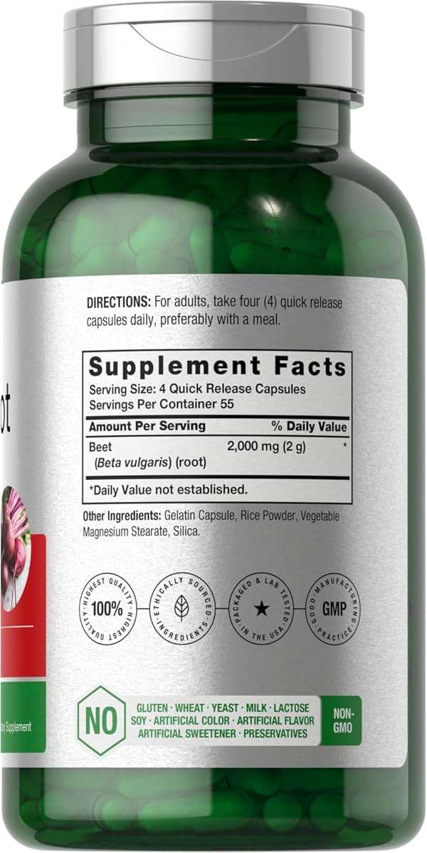 Horbäach Beet Root Powder Capsules | 220 Pills | Herbal Extract | Non-GMO, Gluten Free Supplement - Image 3