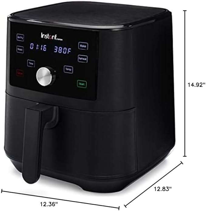 Instant Pot Vortex 6QT XL Air Fryer, 4-in-1 Functions that Crisps, Roasts, Reheats, Bakes for Quick Easy Meals, 100+ In-App Recipes, is Dishwasher-Safe, from the Makers of Instant Pot, Black - Image 2
