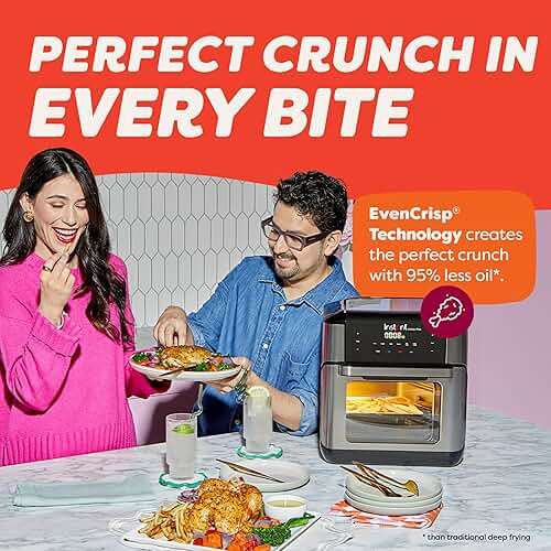 Instant Pot 10QT Air Fryer, 7-in-1 Functions with EvenCrisp Technology that Crisps, Broils, Bakes, Roasts, Dehydrates, Reheats & Rotisseries, Includes over 100 In-App Recipes, Stainless Steel - Image 4