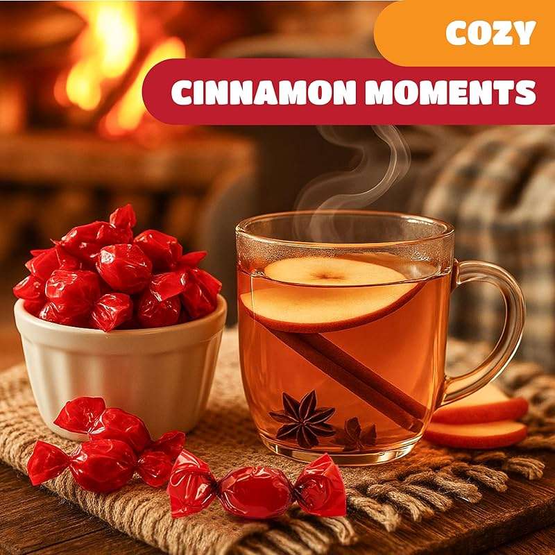 Cinnamon Candy - 2 Pound Bulk Pack - Cinnamon Hard Candy Individually Wrapped - Christmas Candies for Office Bowls & Sharing - Classic Spicy Sweet Holiday Treat - Image 5