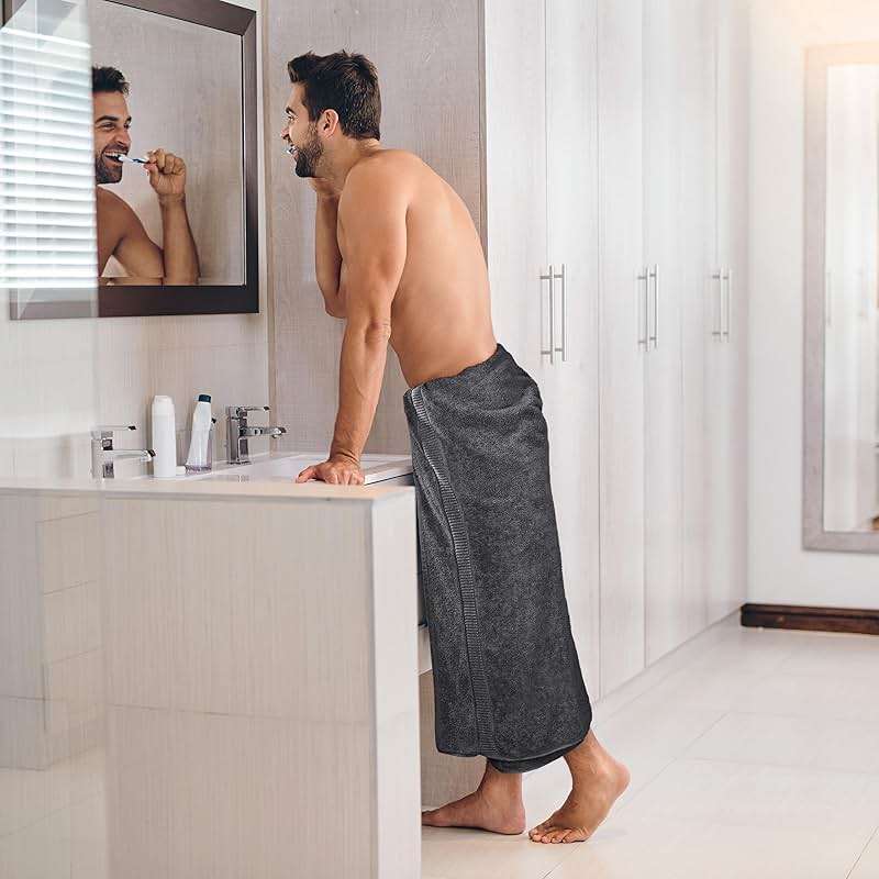 Utopia Towels Jumbo Bath Sheet 2 Piece, 600 GSM, 35 by 70 Inches, 100% Ring Spun Cotton, Absorbent and Quick Dry Extra Large Bath Towel, Grey - Image 2