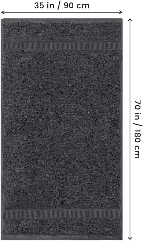 Utopia Towels Jumbo Bath Sheet 2 Piece, 600 GSM, 35 by 70 Inches, 100% Ring Spun Cotton, Absorbent and Quick Dry Extra Large Bath Towel, Grey - Image 3