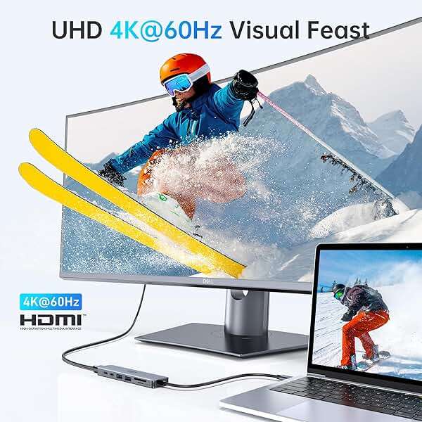 USB C Hub HDMI Adapter for MacBook Pro/Air, 7 in 1 USBC Dongle with HDMI, microSD/SD Card Reader, USB C Data Port,100W PD, and 2 USB 3.0 Compatible for MacBook Pro/Air, Dell XPS, Lenovo Thinkpad. - Image 3