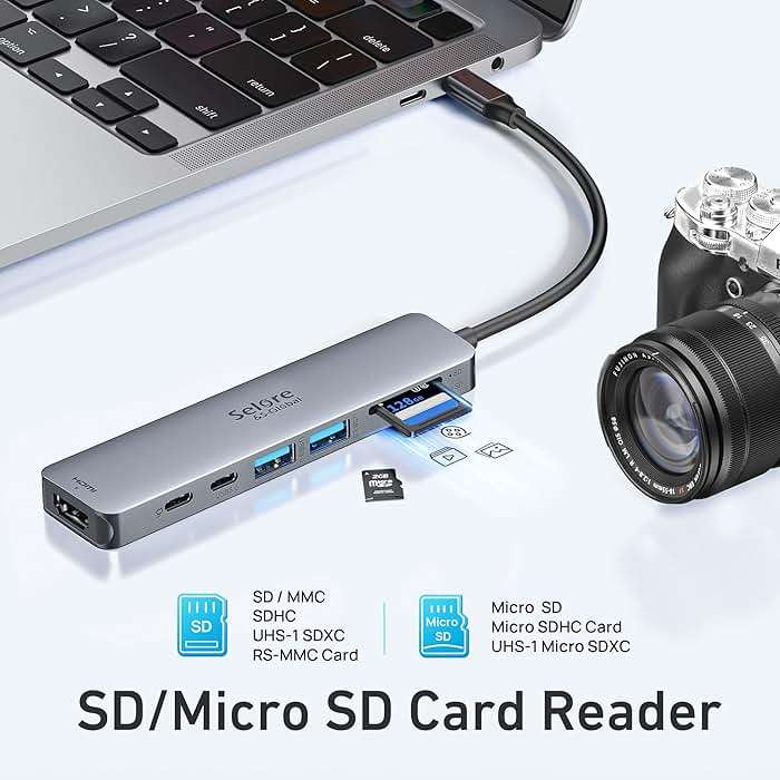 USB C Hub HDMI Adapter for MacBook Pro/Air, 7 in 1 USBC Dongle with HDMI, microSD/SD Card Reader, USB C Data Port,100W PD, and 2 USB 3.0 Compatible for MacBook Pro/Air, Dell XPS, Lenovo Thinkpad. - Image 6