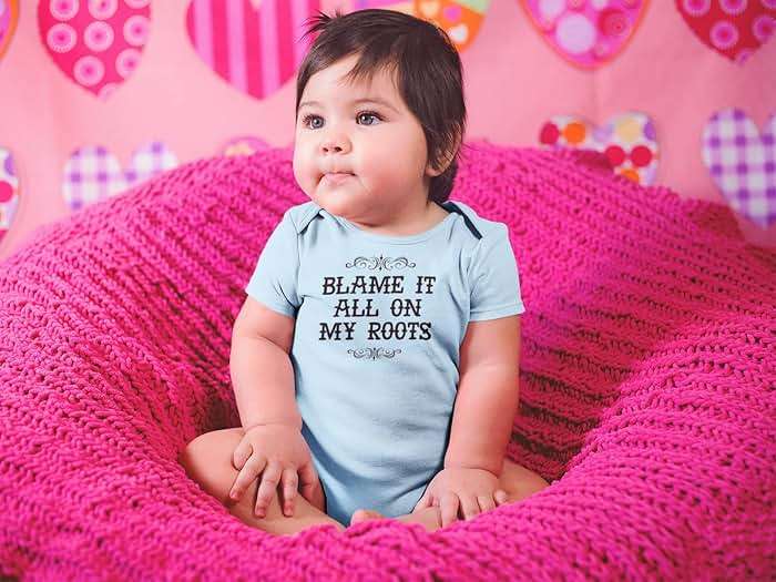 Pop Threads Blame It All On My Roots Country Music Cute Funny Western Infant Baby Boy Girl Bodysuit - Image 4