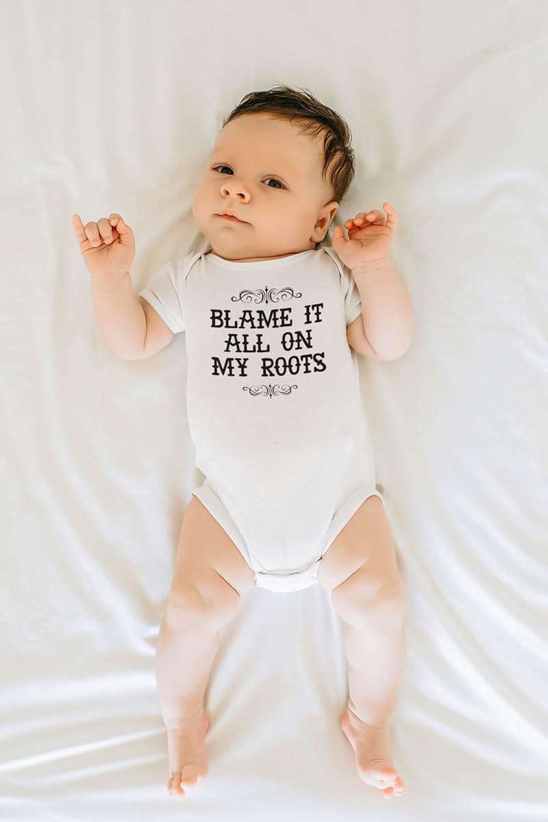 Pop Threads Blame It All On My Roots Country Music Cute Funny Western Infant Baby Boy Girl Bodysuit - Image 8