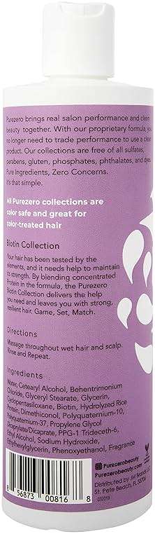 Purezero Biotin Shampoo & Conditioner Set - Anti Thinning Formula - Volumizing, Thicker, Fuller Hair - Zero Sulfates, Parabens, Dyes, Gluten - 100% Vegan & Cruelty Free (12 Fl Oz (Pack of 2)) - Image 9