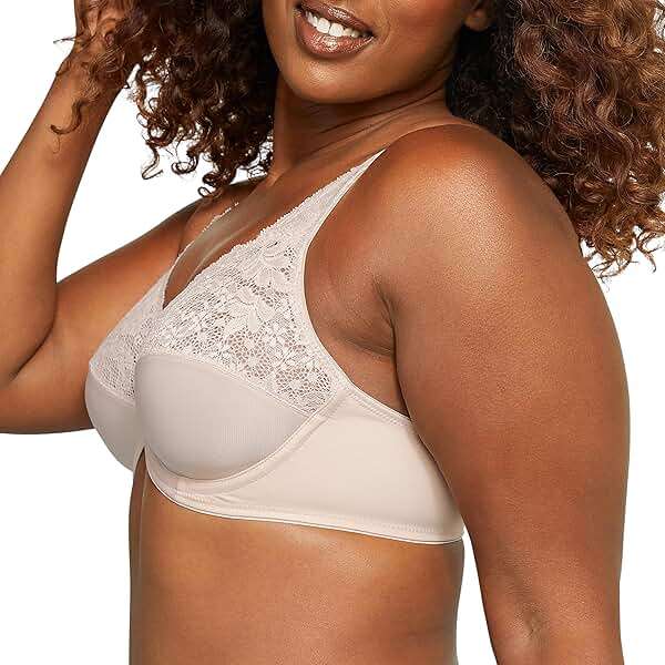 Bali Women's Lilyette Minimizer Underwire Bra with Lace Trim, Microfiber Full Coverage Bra - Image 2