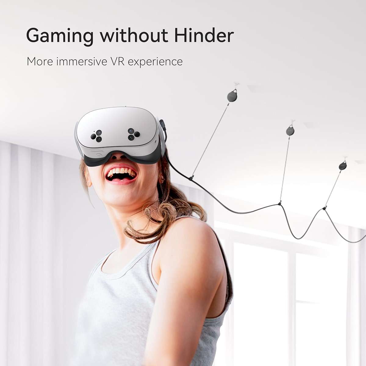 KIWI design VR Cable Management, 6 Packs VR Pulley System Compatible with Quest 3S/3/2/1/Pico/PSVR/PSVR2 - Image 2