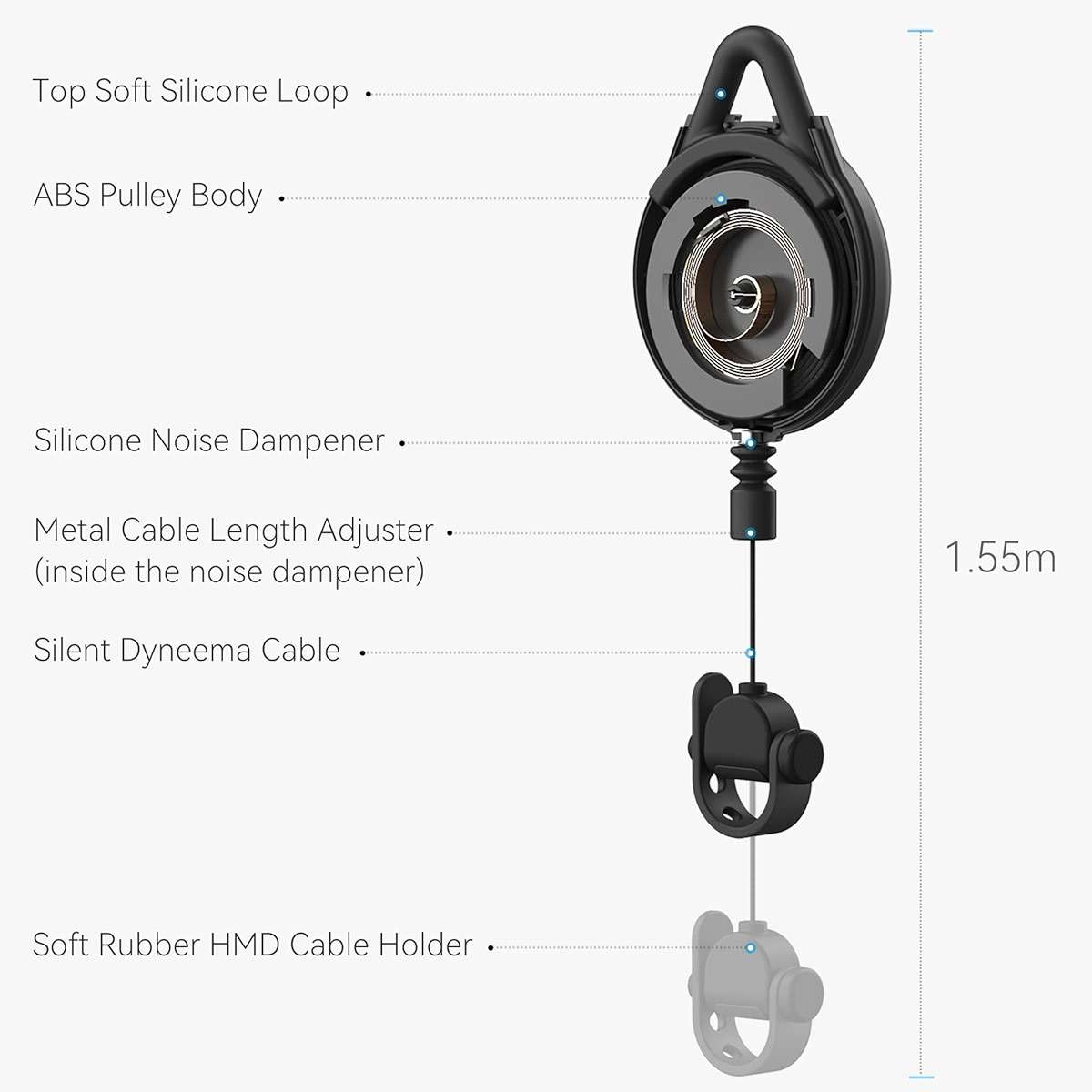 KIWI design VR Cable Management, 6 Packs VR Pulley System Compatible with Quest 3S/3/2/1/Pico/PSVR/PSVR2 - Image 6