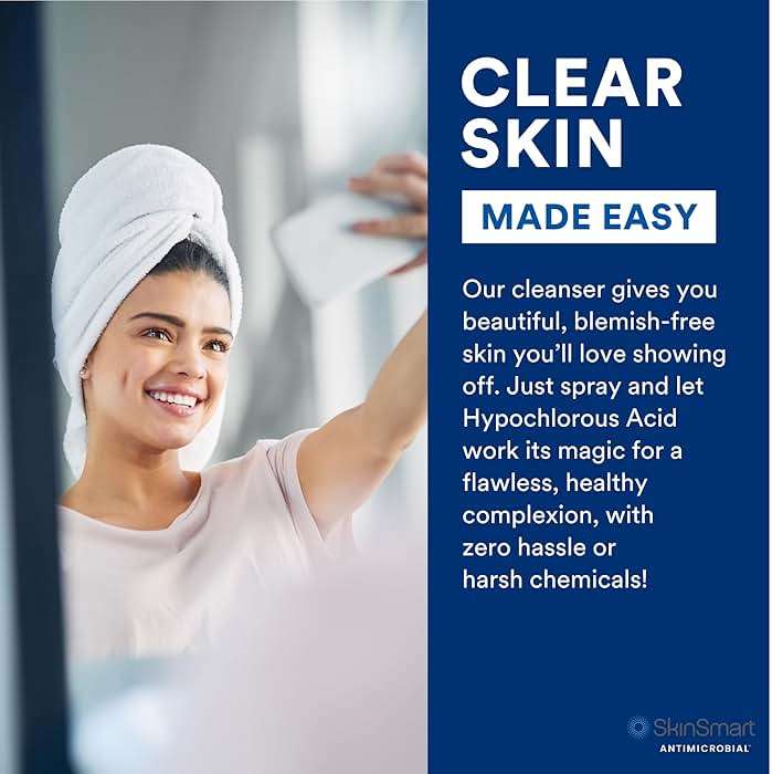 SkinSmart Antimicrobial Facial Cleanser for Breakouts & Blemishes; Hypochlorous Acid Formula Targets Bacteria to Reduce Skin Irritation and Flush Pores Clean, 8 oz Spray, All Ages & All Skin Types - Image 5