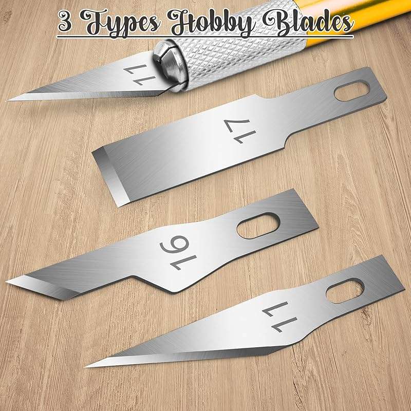 DIYSELF Exacto Knife, 2 Exacto Knives with 40 Spare Exacto Blades, Craft Knife, Hobby Knife, Precision Exacto Knife Set for Crafts, Arts, Modeling, Scrapbooking (#11#16#17), Wood Carving Tools - Image 4