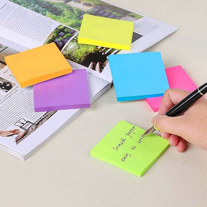 (24 Pack) Sticky Notes 3x3 in Post Bright Stickies Colorful Super Sticking Power Memo Pads, Strong Adhesive, 74 Sheets/pad - Image 6