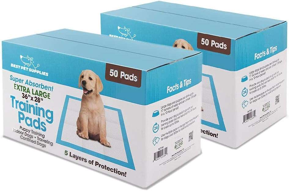 Best Pet Supplies XL (36 x 28 Inches) Puppy Pads 100 Count - Super Absorbent Dog Training Pads, Quick-Dry, Odor Control, Disposable Pee Pads, Leak-Proof Wee Wee Pads for Indoor Dogs – Baby Blue - Image 1