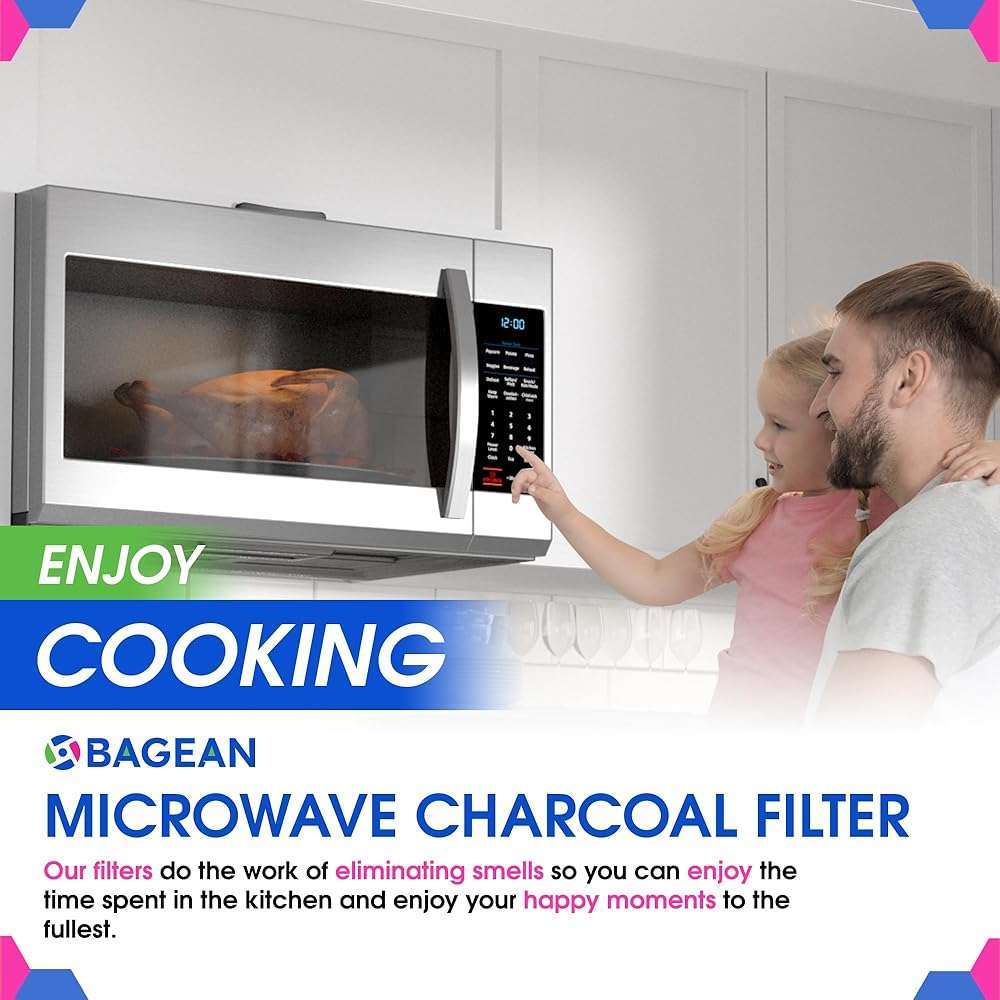 Microwave Charcoal Filter 5.35” x 5.03” for 8206230A Maytag and Whirlpool Microwave Filter Replacement - Carbon Filters Freshens and Filters Kitchen Air in Over the Range Oven Vent Fan (2-Pack) - Image 6