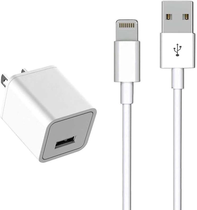 iPhone Charger [MFi Certified] - Travel & Home Wall Charger with 5ft Cable, Compatible with iPhone 14, 13, 12, 11, SE, X, 8, 7, 6, 5, iPad Mini, iPod Touch & iPods - Image 1
