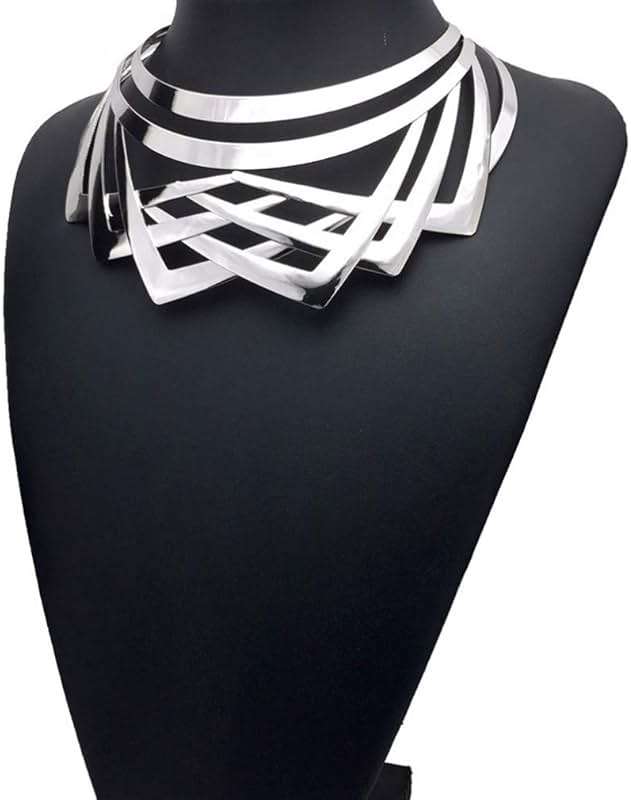 YAZILIND Alloy Choker Simple Statement Short Necklace Choker Collar Bib Fashion Costume Jewelry - Image 3