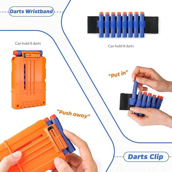 KKONES Kids Tactical Vest Kit for Nerf Guns Series with Refill Darts,Dart Pouch, Reload Clips, Tactical Mask, Wrist Band and Protective Glasses, Toys for 8 9 10 11 12 Year Boys - Image 4