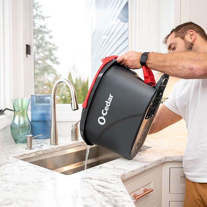 O-Cedar EasyWring Microfiber Spin Mop & Bucket Floor Cleaning System + 2 Extra Refills, Red/Gray - Image 14