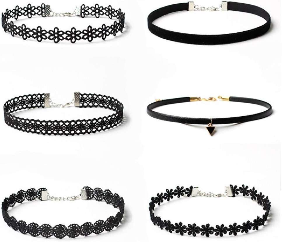 Maxforever 6 PCS Necklaces Black Velvet Choker Set Classic Gothic Tattoo Lace Chokers - Image 2
