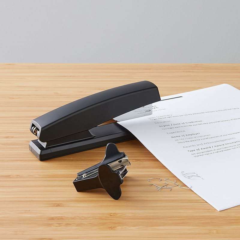 Amazon Basics Stapler Value Pack, 25 Sheet Capacity, Standard, with 3000 Staples and 3 Staple Removers, Black, 3-Pack - Image 2