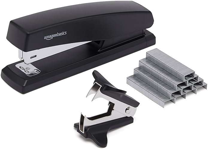 Amazon Basics Stapler Value Pack, 25 Sheet Capacity, Standard, with 3000 Staples and 3 Staple Removers, Black, 3-Pack - Image 6