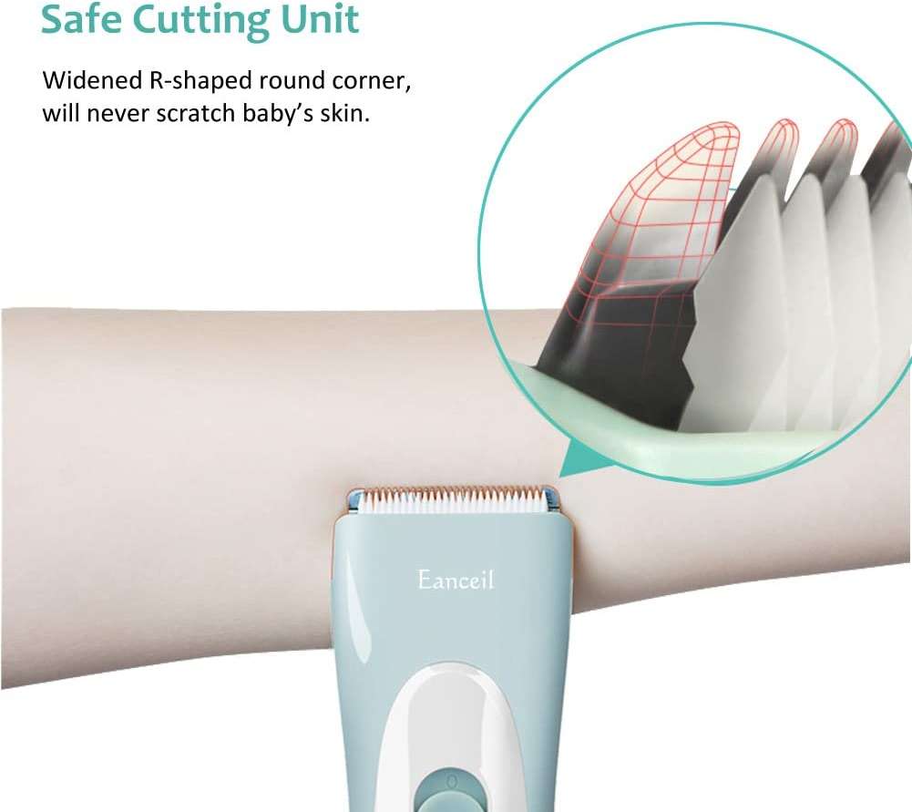 Eanceil Baby Hair Clippers, Ceramic Blade Electric Kids Hair Trimmer, Ultra-Quiet Cordless Rechargeable Waterproof Haircut Kit for Kids & Adult - Image 4