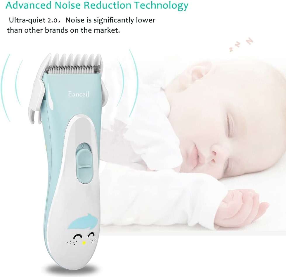 Eanceil Baby Hair Clippers, Ceramic Blade Electric Kids Hair Trimmer, Ultra-Quiet Cordless Rechargeable Waterproof Haircut Kit for Kids & Adult - Image 5