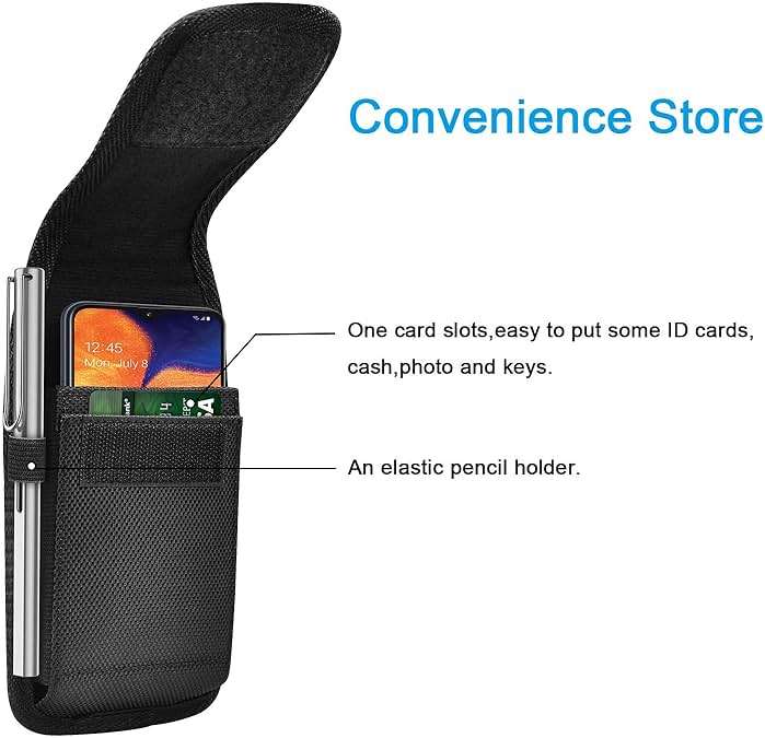 Tiflook for Samsung Galaxy S25 Ultra S24 S23 S22 S21 S20 FE S10 S9 A03S A20 A50 A51 A16 A15 A14 A10e Holster Nylon Cell Phone Pouch Belt Holder Carrying Case with Clip,Black - Image 4