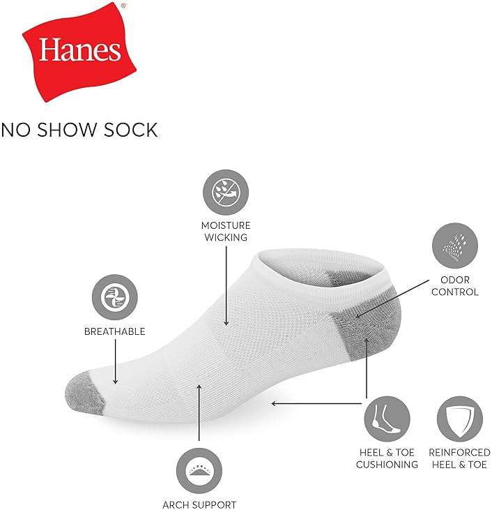 Hanes Men's Socks, X-Temp Lightweight Socks, Low Cut and No Show, 12-Pack - Image 2