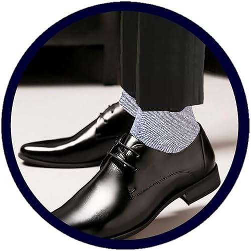 Royal Classic MENS DRESS SOCKS MIX ASSORTED COTTON BLEND SOCKS 6 PAIRS FORMAL SOLID COLORS CREW SOCKS 10-13 - Image 5