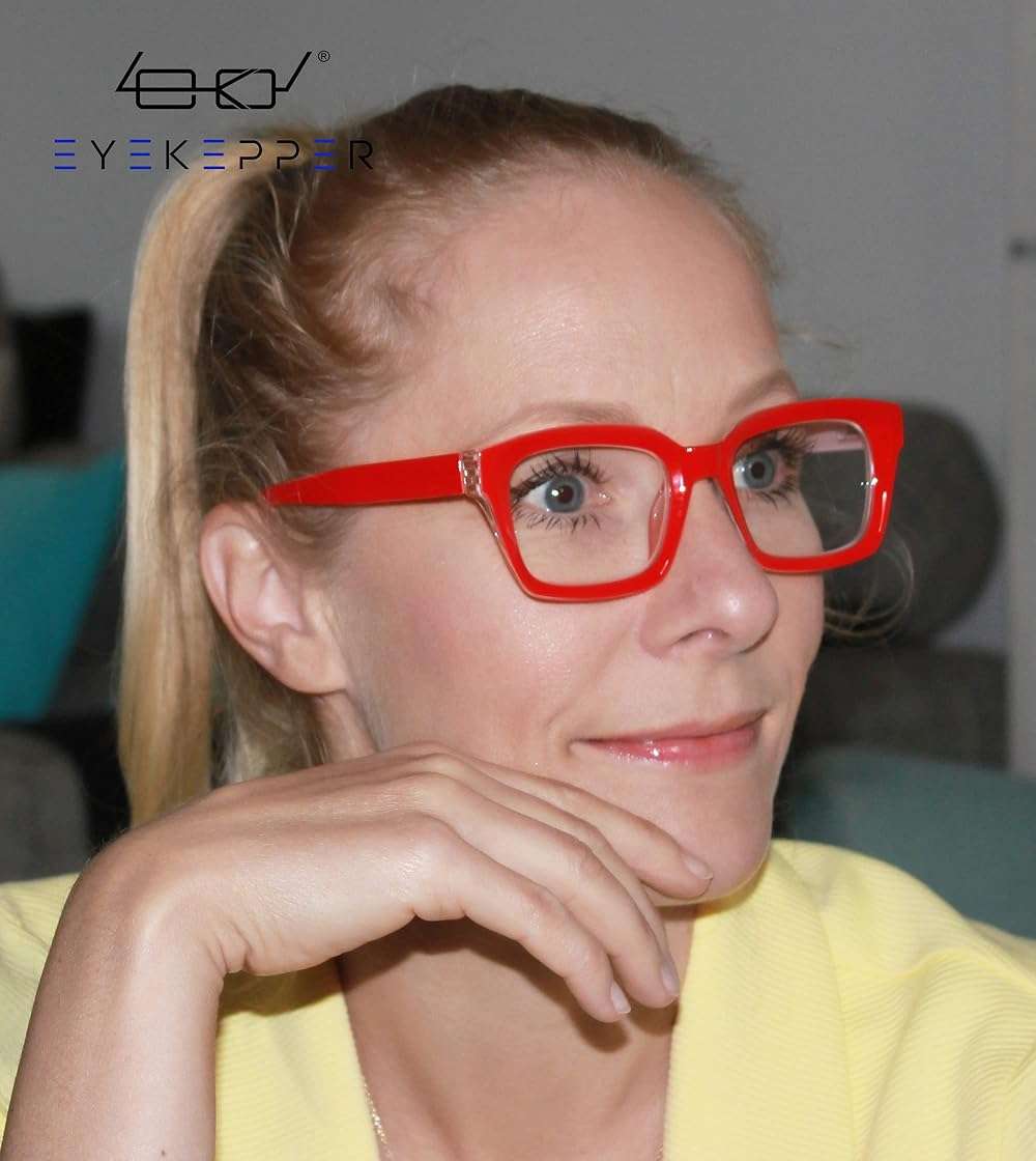 Eyekepper Ladies Reading Glasses - Oversized Square Design Readers for Women Red - Image 2