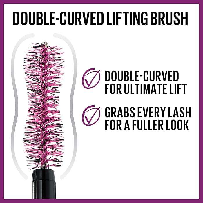 Maybelline The Falsies Lash Lift Washable Mascara Volumizing, Lengthening, Lifting, Curling, Multiplying, Eye Makeup, Blackest Black, 1 Count - Image 2