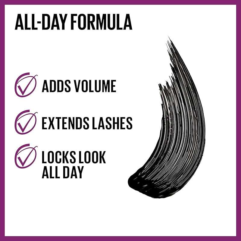 Maybelline The Falsies Lash Lift Washable Mascara Volumizing, Lengthening, Lifting, Curling, Multiplying, Eye Makeup, Blackest Black, 1 Count - Image 3
