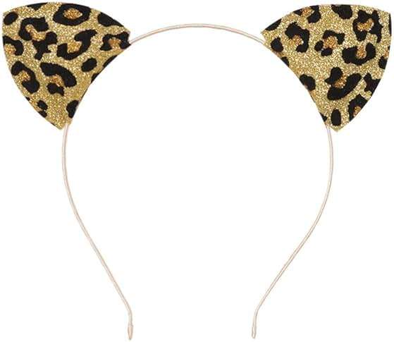 Lirila Cosplay Leopard Sequin Black Cat Ears Headband for women,Leopard Print, cheetah ears Headbands Party Decoration, Halloween costume for women adult Pack of 5(Multicolor) - Image 7