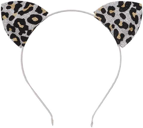 Lirila Cosplay Leopard Sequin Black Cat Ears Headband for women,Leopard Print, cheetah ears Headbands Party Decoration, Halloween costume for women adult Pack of 5(Multicolor) - Image 8
