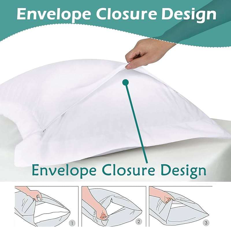 Cotton Metrics Linen 2 Pack Pillow Shams Standard Size 20x26 – 600 Thread Count 100% Organic Cotton White Pillow Covers with 2 Inch Flange, Soft & Smooth Premium Hotel-Quality Pillowcases Set of 2 - Image 4