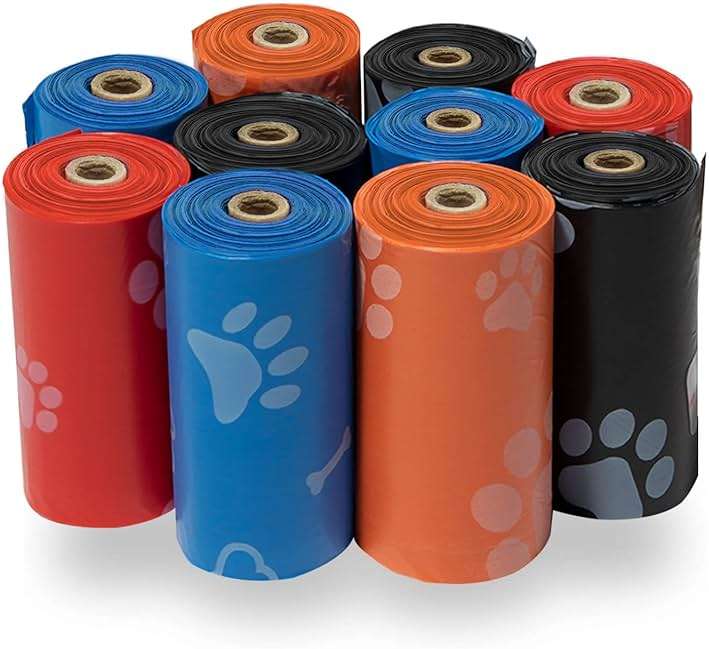 Best Pet Supplies Dog Poop Bags for Waste Refuse Cleanup, Doggy Roll Replacements for Outdoor Puppy Walking and Travel, Leak Proof and Tear Resistant, Thick Plastic - Assorted, 150 Bags - Image 1