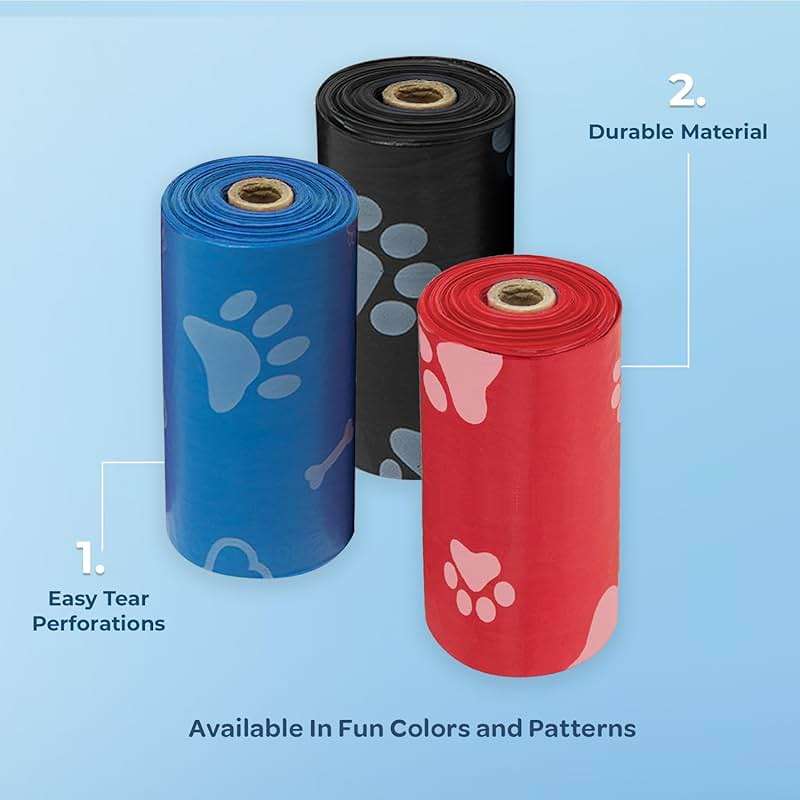 Best Pet Supplies Dog Poop Bags for Waste Refuse Cleanup, Doggy Roll Replacements for Outdoor Puppy Walking and Travel, Leak Proof and Tear Resistant, Thick Plastic - Assorted, 150 Bags - Image 2
