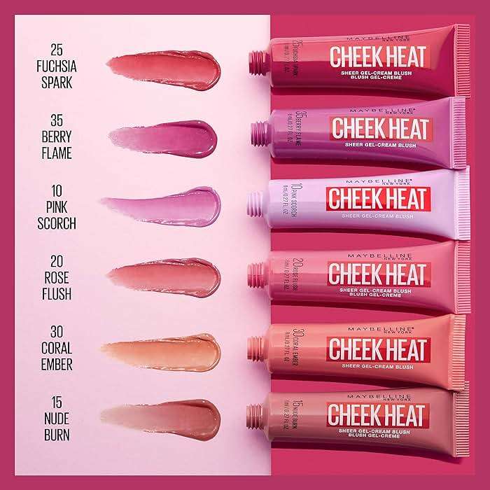 Maybelline Cheek Heat Gel-Cream Blush Makeup, Lightweight, Breathable Feel, Sheer Flush Of Color, Natural-Looking, Dewy Finish, Oil-Free, Pink Scorch, 1 Count - Image 3