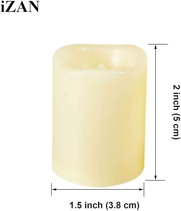 iZAN 36 Pack Flameless Battery Operated LED Votive Candles Flickering Electric Fake Tea Lights Candle Bulk Set for Christmas Home Party Decorations Wedding Supplies 1.5x2 inch Batteries Included - Image 2