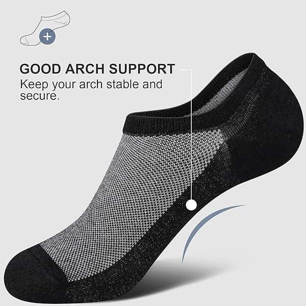 wernies No Show Socks Men, Low Cut Ankle Short Casual Cotton Socks with Non Slip Grips 6-10/11-13 - Image 2