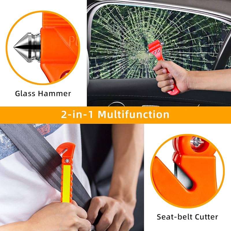 Nomiou 10 Pack Safety Hammer, Emergency Escape Tool with Car Window Breaker and Seat Belt Cutter, Life Saving Survival Kit - Image 3