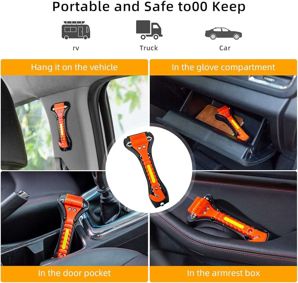 Nomiou 10 Pack Safety Hammer, Emergency Escape Tool with Car Window Breaker and Seat Belt Cutter, Life Saving Survival Kit - Image 4