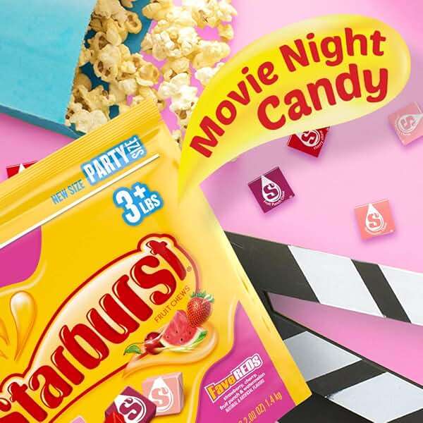 STARBURST Fruit Chews Candy - FaveREDS STARBURST Candy Bulk Individually Wrapped, Party Size Bag, 50 oz, Pack of 1 - Image 6