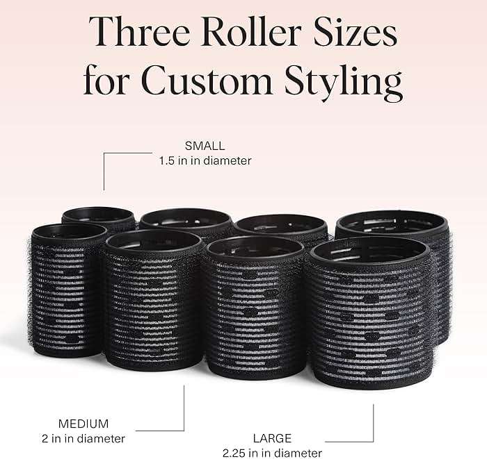 Kitsch Ceramic Thermal Hair Rollers for Women – Self Grip Hair Curlers for Heatless Curls Overnight - Volumizing Large Rollers for Short & Long Hair - For Long Lasting Frizz-Free Curls - Black, 8pcs - Image 5