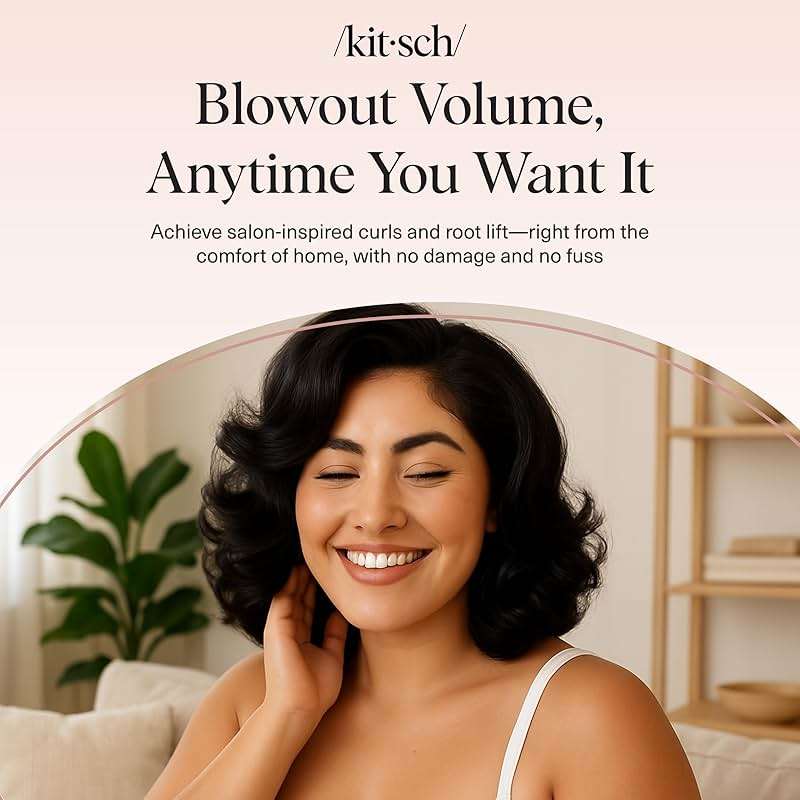 Kitsch Ceramic Thermal Hair Rollers for Women – Self Grip Hair Curlers for Heatless Curls Overnight - Volumizing Large Rollers for Short & Long Hair - For Long Lasting Frizz-Free Curls - Black, 8pcs - Image 8